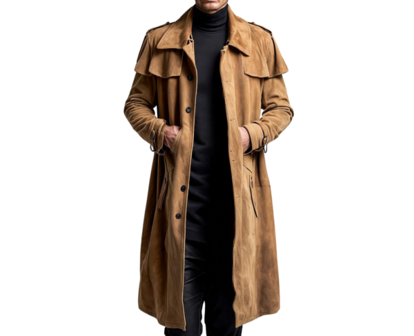 INHIDE Inspiration of NCR Ranger Cosplay Duster Suede Trench Coat – Bild 3