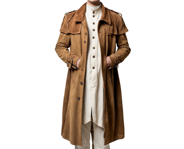 INHIDE Inspiration of NCR Ranger Cosplay Duster Suede Trench Coat – Bild 2