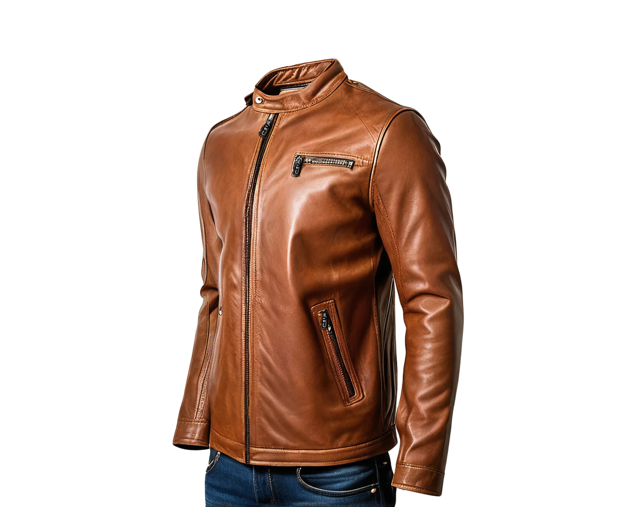 INHIDE SleekEdge Men's Premium Leather Jacket - Изображение 2