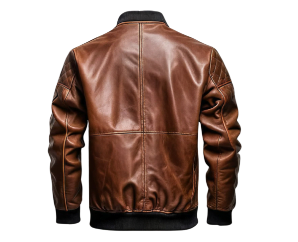 INHIDE SuperNova Men's Premium Leather Bomber Jacket. – Bild 2