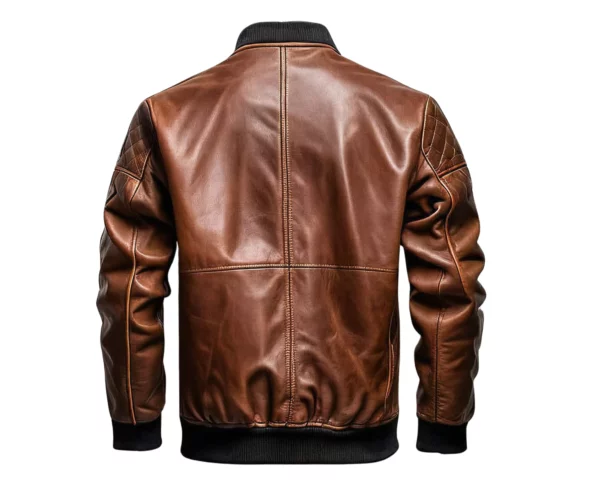 INHIDE SuperNova Men's Premium Leather Bomber Jacket. -