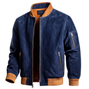 INHIDE SuperNova Men's Premium Suede Leather Bomber Jacket
