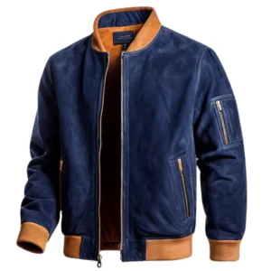 INHIDE SuperNova Men's Premium Suede Leather Bomber Jacket